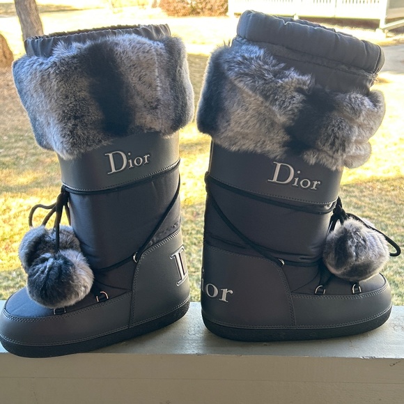 Dior Pom-Pom Moon boots. Black/grey size 7 - Picture 1 of 2